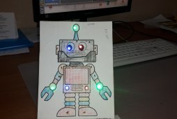 Оформление бумажного робота светодиодами